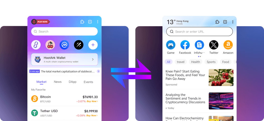 HootArk smooth Web2 to Web3 transition on mobile